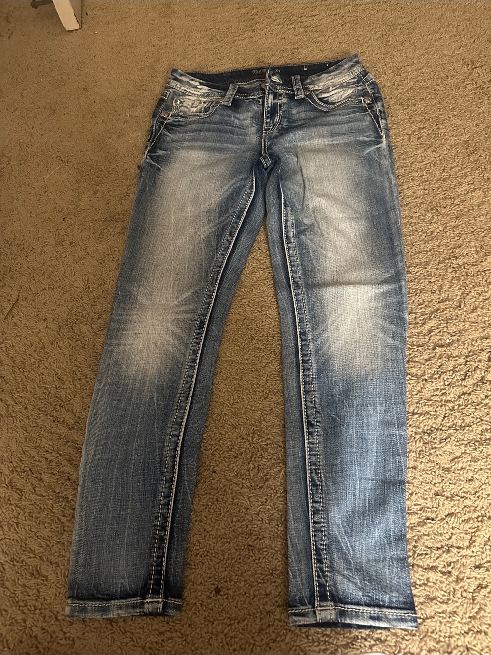 Miss Me Dark Blue Distressed Women's Jeans